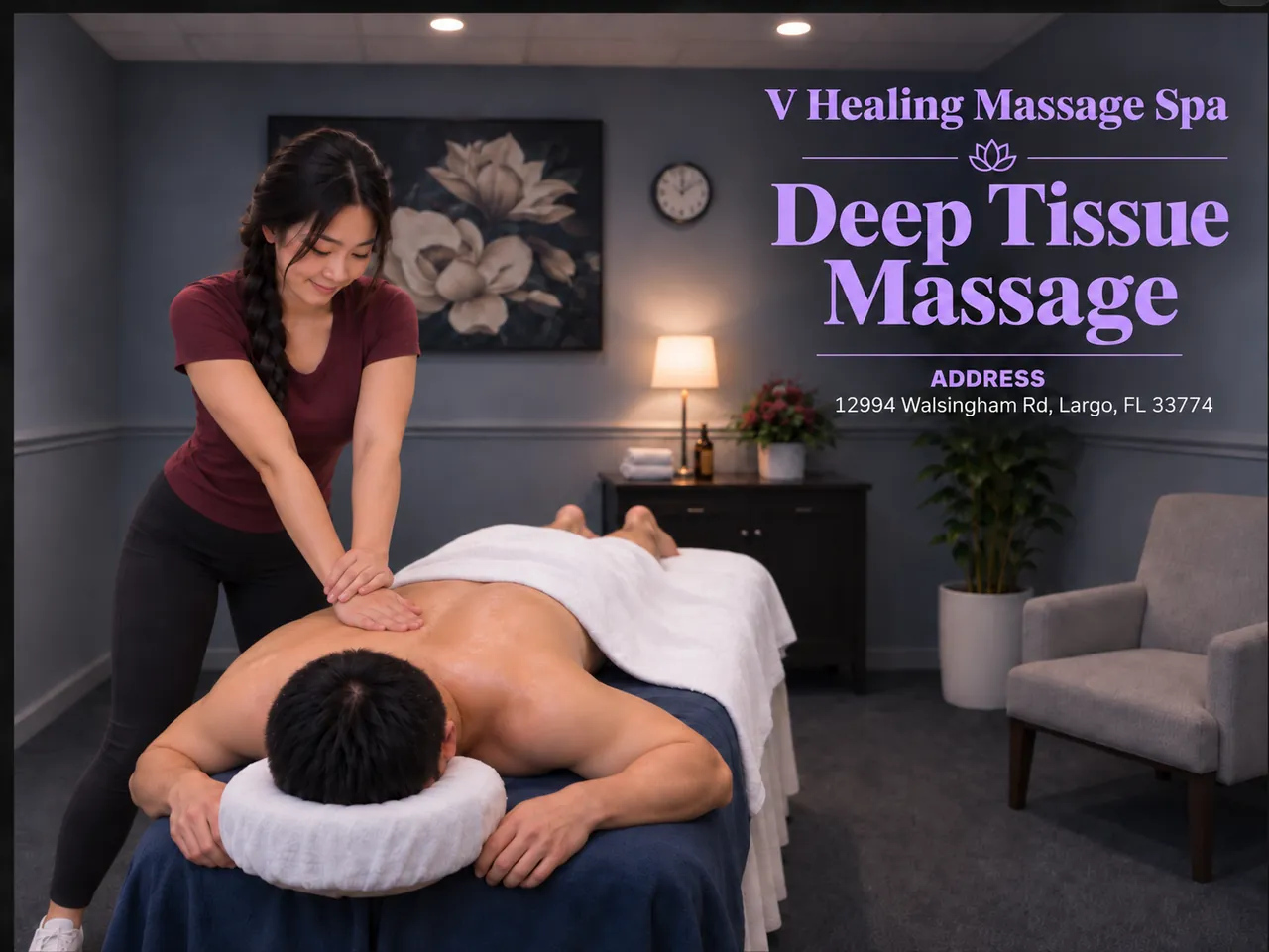 Deep Tissue Massage at V Healing Massage Spa near Largo, FL
