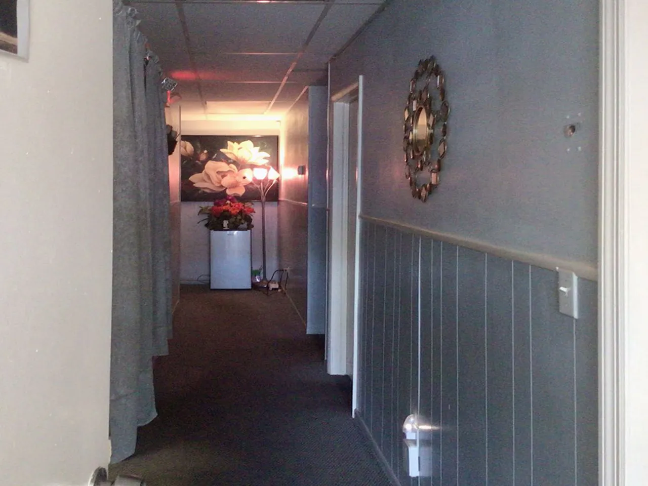 Hallway to the private rooms at V Healing Massage Spa in Largo, FL