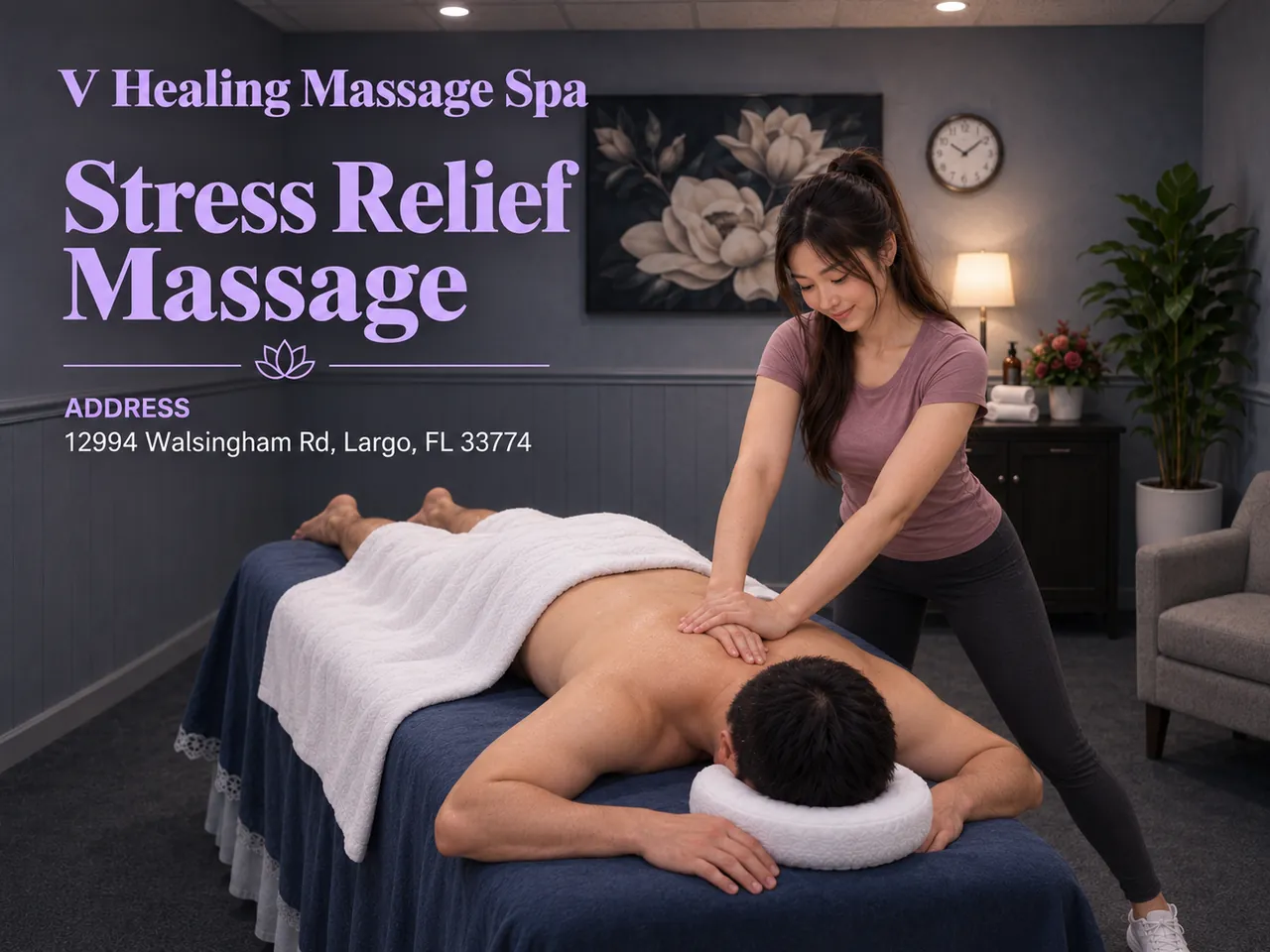 Stress Relief Massage in Largo, FL at V Healing Massage Spa