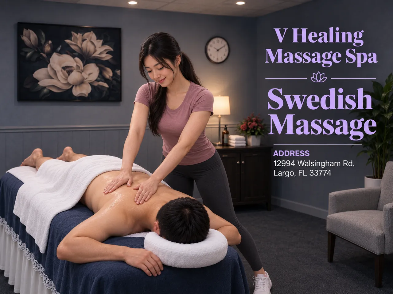 Swedish Massage at V Healing Massage Spa near Largo, FL