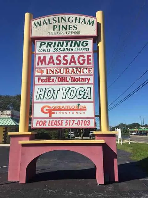 The Walsingham Pines sign at 12982-12998 Walsingham Rd in Largo, FL