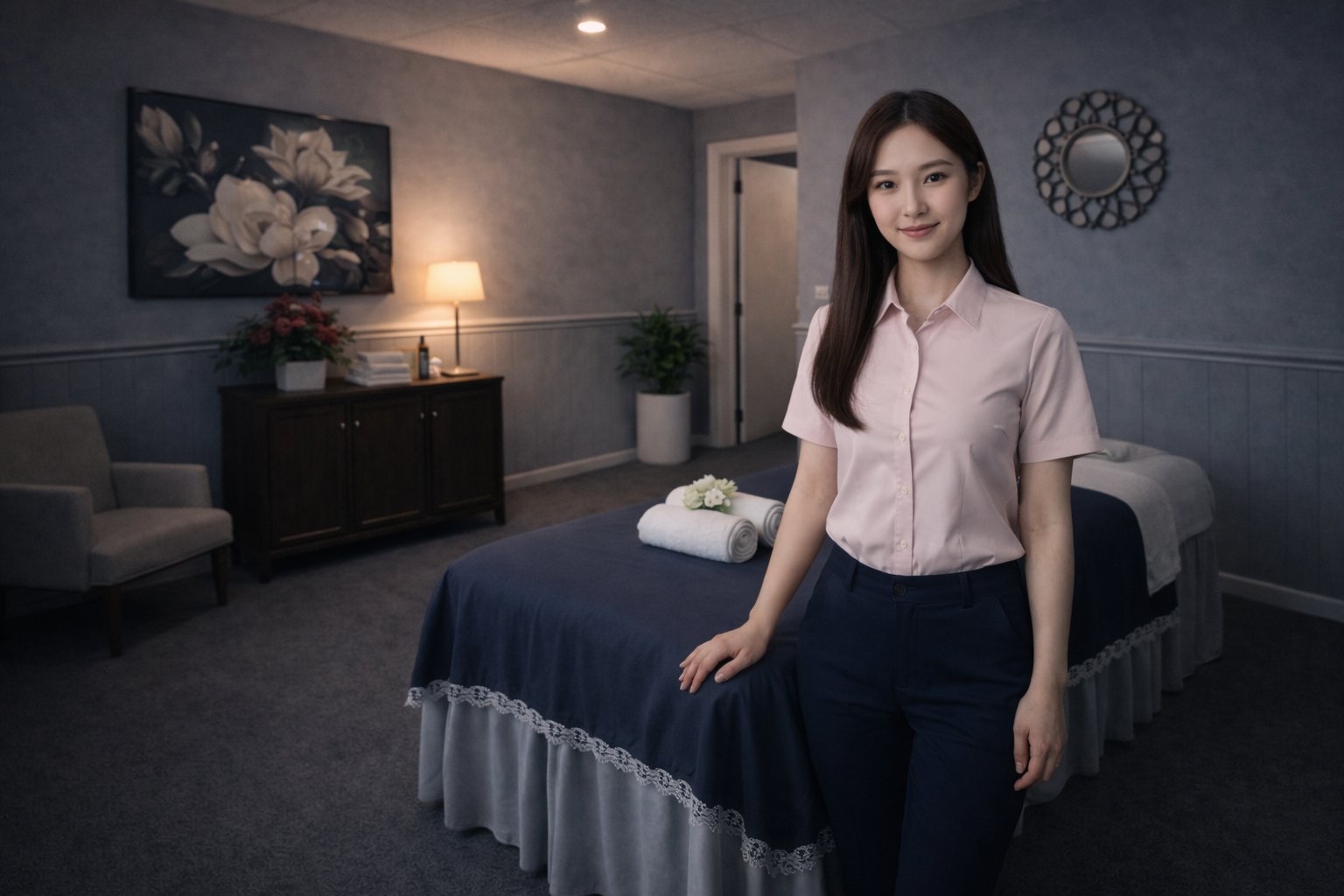 Friendly therapist ready for your massage